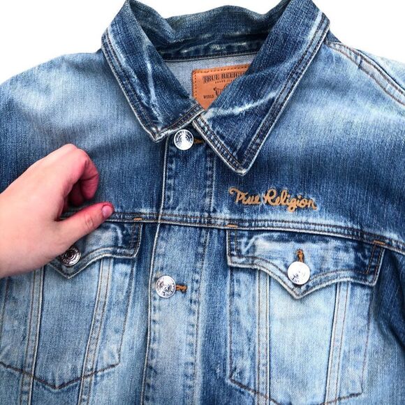 True Religion Jean Jacket XXL Jimmy Trucker Jacket Blue - Picture 5 of 12